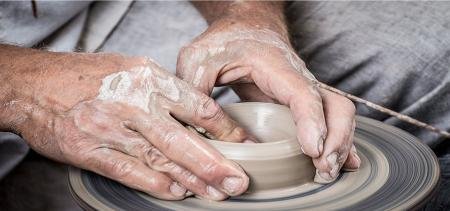 Sally Tully Ceramics potters wheel